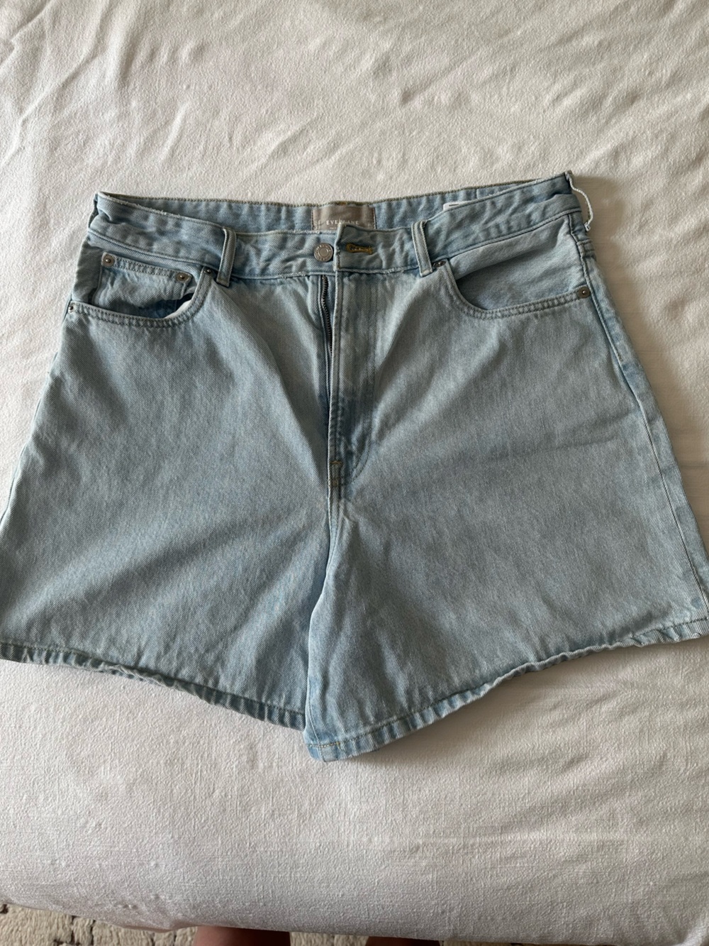Everlane A-Line Denim Short - Size 31 Light Blue Wast